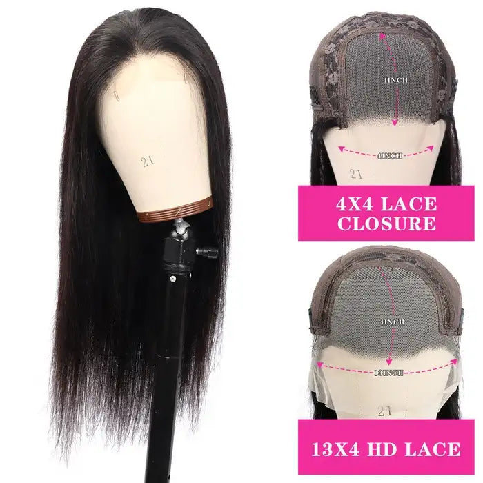 Dorsanee Hair Straight Hair Wig 4x4 Lace Closure Natural Black Hair Wigs With Baby Hair Human Hair Wig for black woman