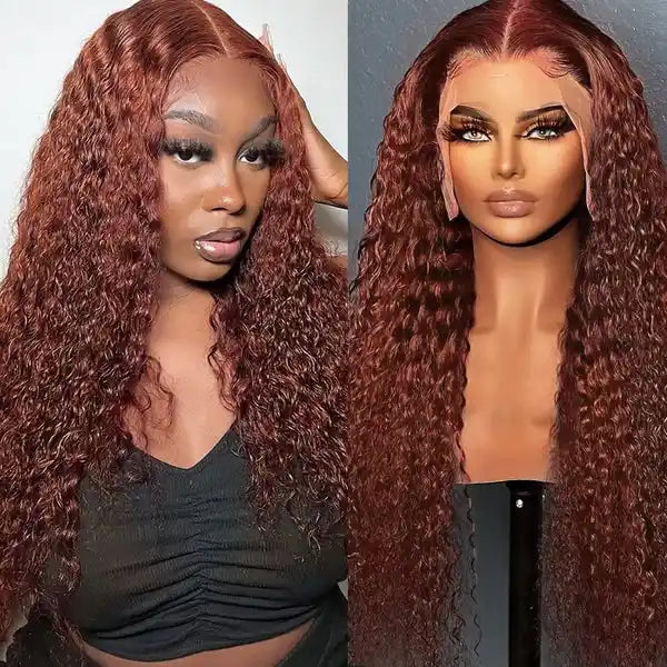 Dorsanee hair jerry curly reddish brown 5x5/13x4 HD lace front human hair wigs