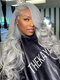 Dorsanee Silver Gray 200% Density 13x4 Lace Front Grey Color Body Wave Human Hair Wigs