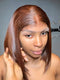 Dorsanee 8 10 12 inch Auburn Brown Short Bob 13X4 Lace Front Human Hair Wigs