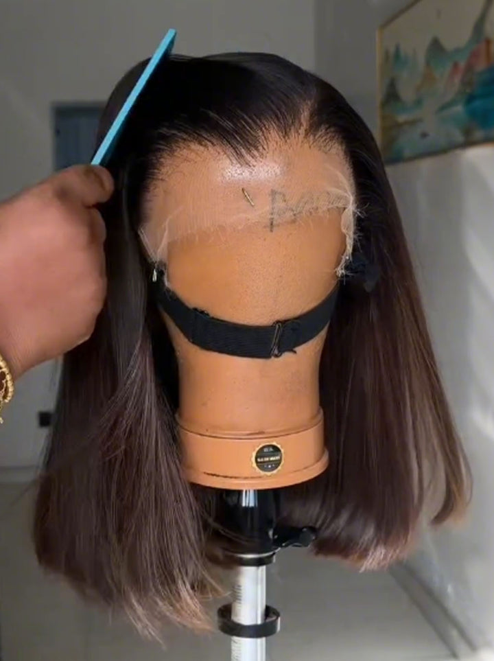 Dorsanee 8 10 12 inch Natural Dark Brown Short Bob 13X4 Lace Front Human Hair Wigs