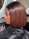 Dorsanee 8 10 12 inch Short Bob Ombre Black Warm Chocolate Brown 13x4 Lace Front Virgin Human Hair Wigs