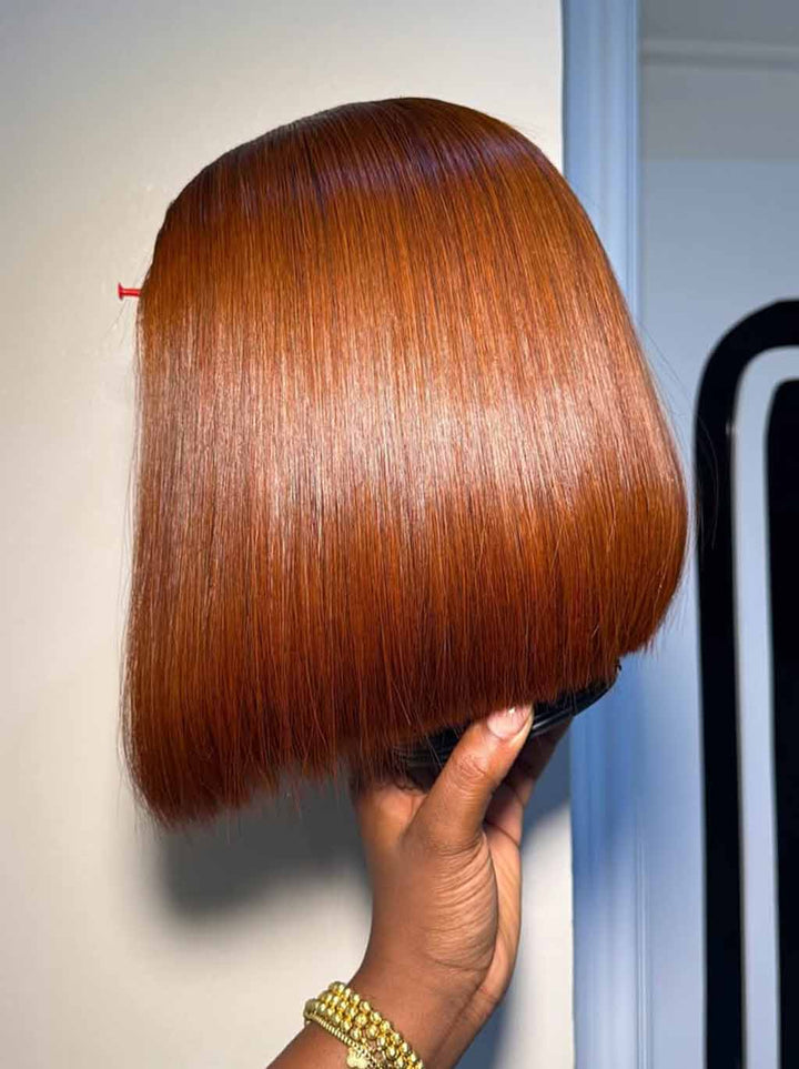 Dorsanee 8 10 12inch Short Bob Chestnut Burgundy Red Chocolate Brown Elegant 13x4 Lace Frontal Human Hair Wigs