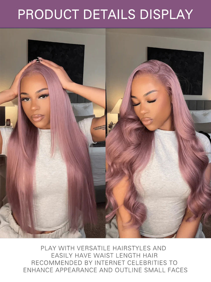 Dorsanee Pink Purple Lavender Color 13x4 Lace Front Wigs Human Hair