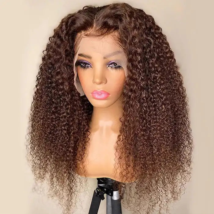 Dorsanee hair jery curly brown 13x4/5x5 HD lace front human hair wigs