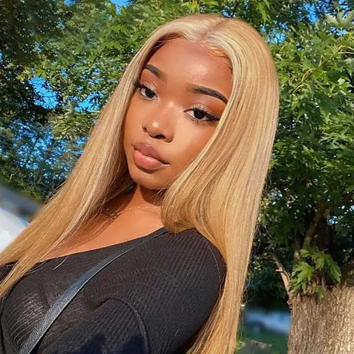 Dorsanee hair straight #27 honey blonde 13x4 5x5 HD lace front human hair wig 