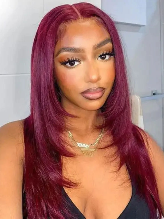 99J_Burgundy_Color_Layered_Straight_Wig_13x4_Lace_Front_Human_Hair_Wigs-Dorsanee-Hair