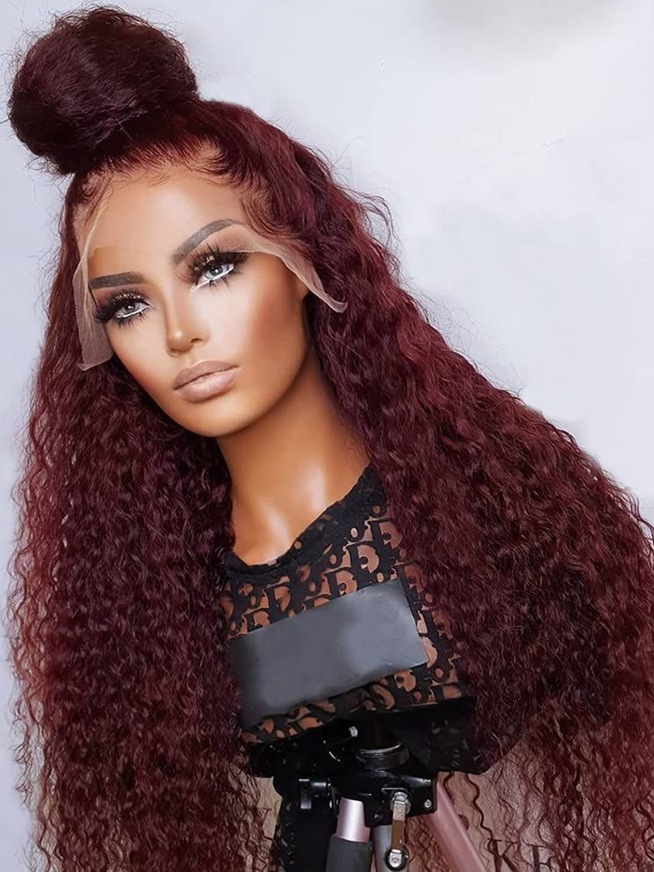 99J_Burgundy_Kinky_Curly_Lace_Front_Wigs_Pre_Plucked_Human_Hair