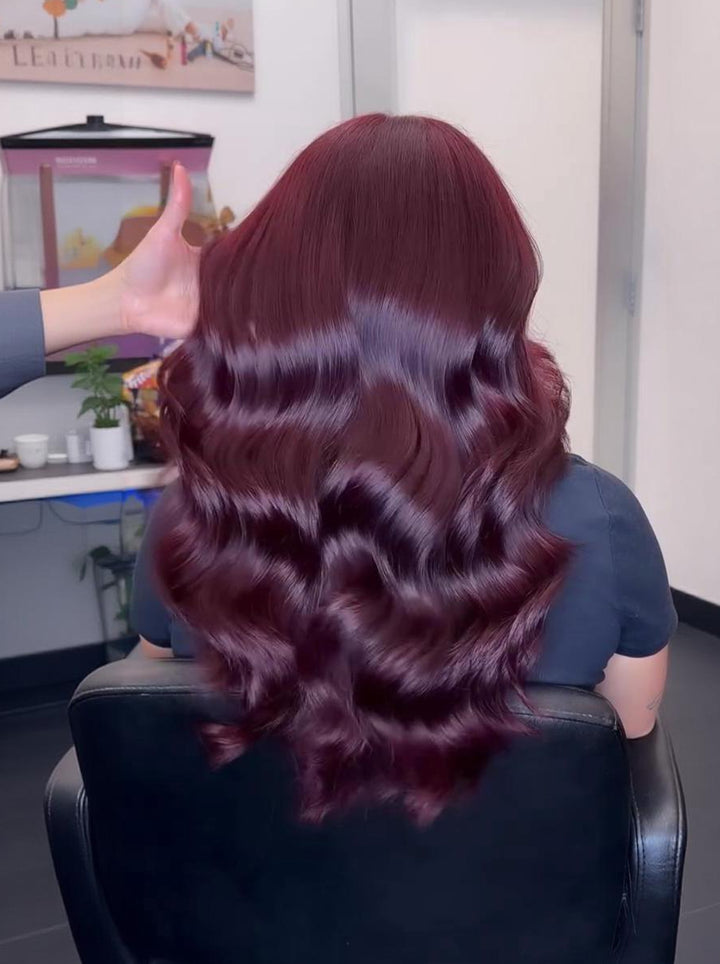Dorsanee 99J Burgundy Red Loose Body Wave 300 Density 13x4 Lace Front Human Hair Wigs