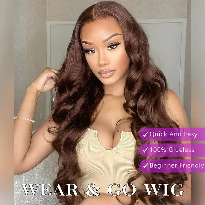 Dorsanee hair body wave 4×4/6×4 brown closure glueless pre-cut lace wigs