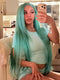 Dorsanee Luxury Summer Beach Vacations Aqua Teal Blue Green 13x4 Lace Front Human Hair Wig