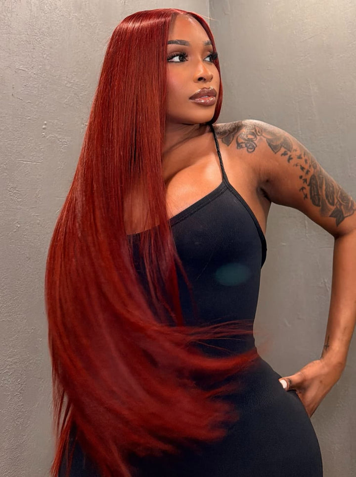 Dorsanee Auburn Copper Red Brown 13x4 Lace Front Virgin Human Hair Wig