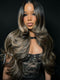 Dorsanee Balayage Black Brown Highlight Money Piece 13x4 Lace Front Human Hair Wig