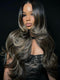 Dorsanee Balayage Black Brown Highlight Money Piece 13x4 Lace Front Human Hair Wig