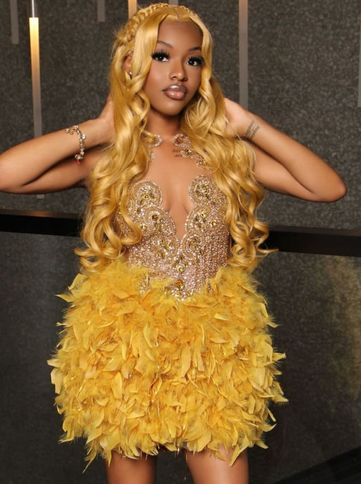 Dorsanee Birthday Party Golden Honey Blonde 13x4 Lace Front Human Hair Wig