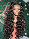 Dorsanee Black Burgundy Red Voluminous Bouncy Loose Curls 300 Density 13x4 Lace Front Human Hair Wig