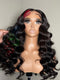 Dorsanee Black Red Blue Green Multi Color 13x4 Lace Front Human Hair Wig