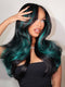 Dorsanee Black Teal Green Highlight 13x4 Lace Front Human Hair Wig 200 Density