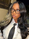 Dorsanee Black With Blonde Highlights Student Affordable Back to School Graduation College Girl 13x4 Lace Front Human Hair Wigs
