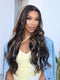 Dorsanee Black With Brown Highlights Luxury Summer Beach Vacations 13x4 Lace Front Human Hair Wig