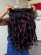 Dorsanee Black With Burgundy Red Highlights Bouncy Loose Curls 300 Density 13x4 Lace Front Human Hair Wigs