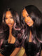 Dorsanee Black With Purple Highlights 13x4 Lace Front Human Hair Wig 200 Density