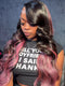 Dorsanee Black With Purple Pink Highlights 13x4 Lace Front Human Hair Wig