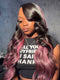 Dorsanee Black With Purple Pink Highlights 13x4 Lace Front Human Hair Wig