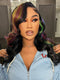 Dorsanee Black With Red Yellow Green Blue Highlights 13x4 Lace Front Human Hair Wigs