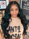 Dorsanee Black With Teal Green Highlights Money Piece 13x4 Lace Front Human Hair Wig