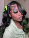 Dorsanee Black with Green Highlights Money Piece Color 13x4 Lace Front Human Hair Wig