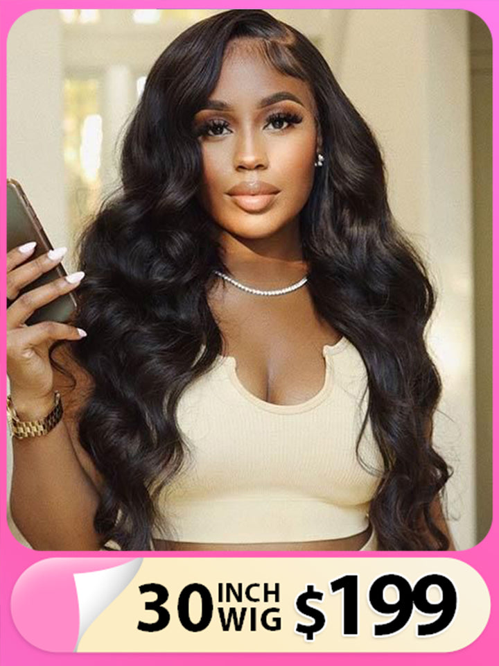 Body Wave Hair 13*4 HD Transparent Lace Front Wigs Body Wave Human Hair Glueless Frontal Wig For Women