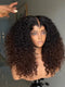 Dorsanee Bouncy Springy Coils Tight Curly Ombre Black Brown 300 Density 13x4 Lace Front Human Hair Wig