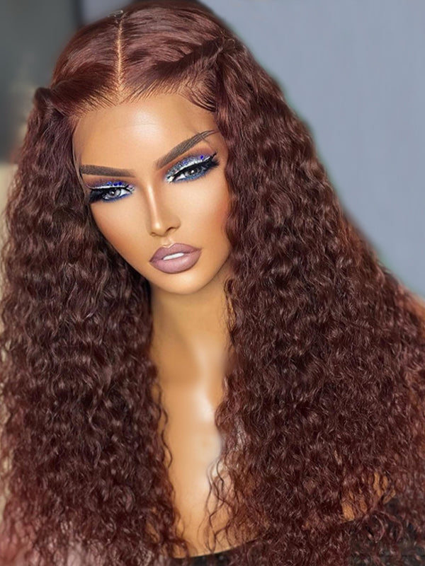 Dorsanee hair deep wave brown 13x4/5x5 HD lace front human hair wig for black girls