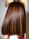 Dorsanee Brown with Caramel Highlights Short Bob Elegant 13x4 Lace Frontal Human Hair Wigs