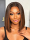 Dorsanee Brown with Caramel Highlights Short Bob Elegant 13x4 Lace Frontal Human Hair Wigs
