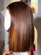 Dorsanee Brown with Caramel Highlights Short Bob Elegant 13x4 Lace Frontal Human Hair Wigs
