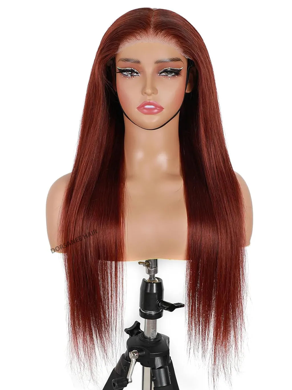 Reddish Brown _Lace_Front_Wigs_Human_Hair_Pre_Plucked_6x4_HD_Straight_Human_Hair_Wear_Go_Wig_Colored_10A_Reddish_Brown_Front_Wig_180_Density_Glueless_Wigs