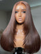 #4 Chocolate Brown Layered Cut Straight 13x4 HD Lace Front Wig Glueless Human Hair Wigs