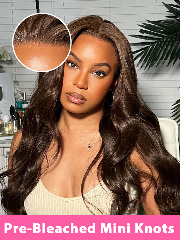 Chestnut Brown Body Wave Human Hair HD Lace Wig with Baby Hair