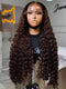 Dorsanee Chocolate Brown Burmese Curly 13x4 Lace Front Human Hair Wig 250 300 Density