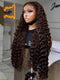 Dorsanee Chocolate Brown Burmese Curly 13x4 Lace Front Human Hair Wig 250 300 Density