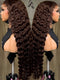 Dorsanee Chocolate Brown Burmese Curly 13x4 Lace Front Human Hair Wig 250 300 Density