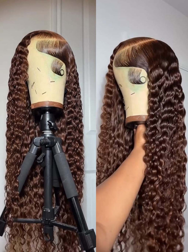 Dorsanee Choclate Brown Burmesely Curly 13x4 Lace Front Human Hair Wigs