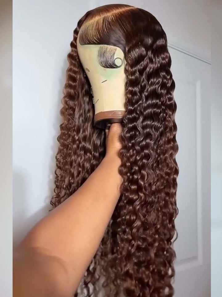 Dorsanee Choclate Brown Burmesely Curly 13x4 Lace Front Human Hair Wigs