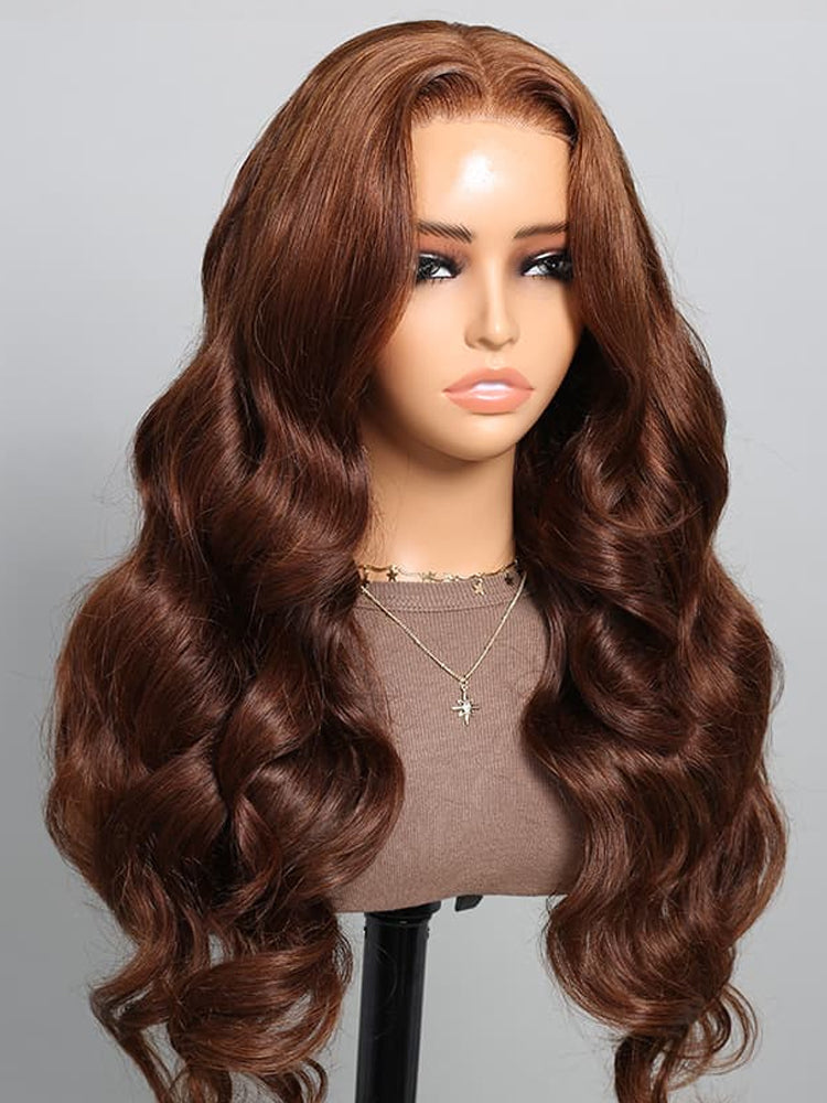 Chocolate Brown Body Wave Wig 13x4 Transparet Lace Front Human Hair Wigs Lace Frontal Wig