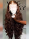 Dorsanee Chocolate Brown Bouncy Loose Wave 300 Density 13x4 Lace Front Human Hair Wigs