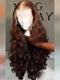 Dorsanee Chocolate Brown Bouncy Loose Wave 300 Density 13x4 Lace Front Human Hair Wigs