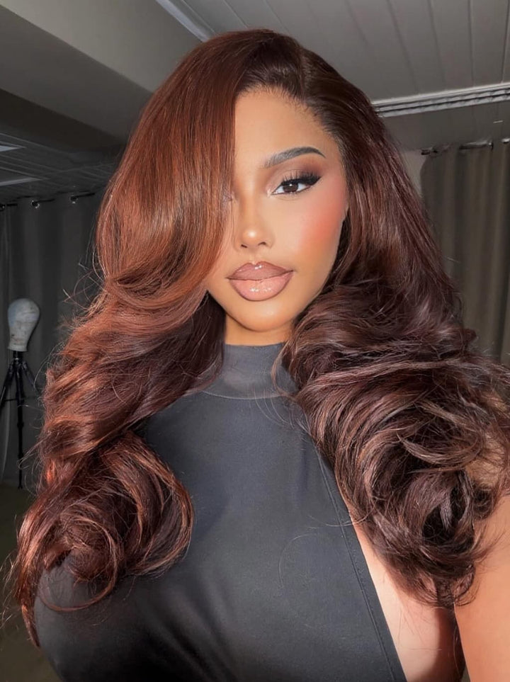 Dorsanee Chocolate Brown Wavy 13x4 Lace Front Virgin Human Hair Wigs