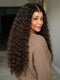 Dorsanee Chocolate Brown with Dark Roots Seniors Mature Deep Curly Human Hair Wig